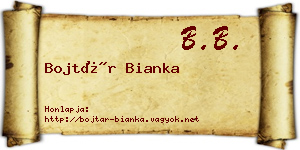 Bojtár Bianka névjegykártya